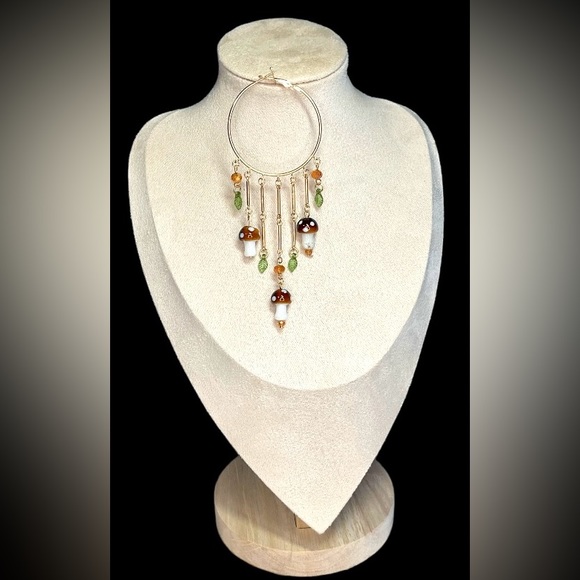 3pcs Earrings Plus Necklace Cute Jewelry Set Mushroom. - Picture 3 of 5